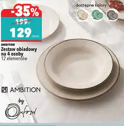 Biedronka AMBITION Zestaw obiadowy na 4 osoby 12 elementów by Oxford oferta