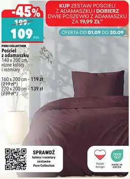 Biedronka Pościel z adamaszku Pure Collection oferta