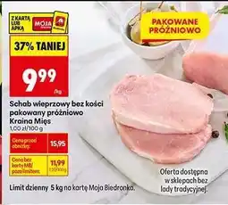 Biedronka Schab wieprzowy bez kości pakowany próżniowo Kraina Mięs oferta