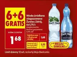 Biedronka Woda źródlana niegazowana Żywiec Zdrój, 6x1,75 l oferta