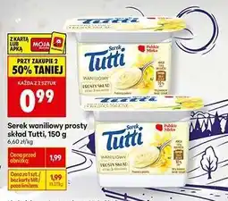 Biedronka Serek waniliowy prosty skład Tutti 150 g oferta