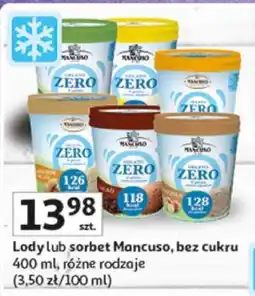 Auchan Lody lub sorbet Mancuso, bez cukru oferta
