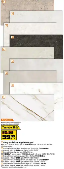Gresy szkliwione Royal white gold