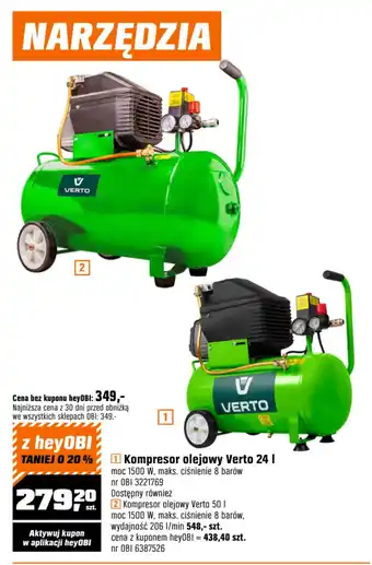 Kompresor olejowy Verto 24 l