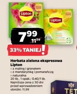 Netto Herbata zielona ekspresowa Lipton oferta
