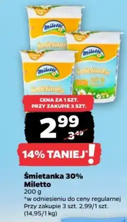 Netto Śmietanka 30% Miletto oferta