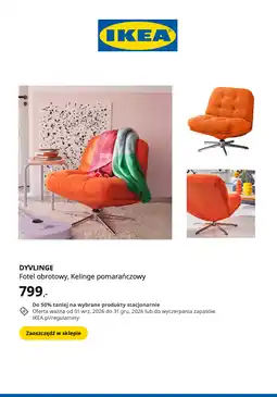 IKEA IKEA DYVLINGE Fotel obrotowy, Kelinge pomarańczowy oferta