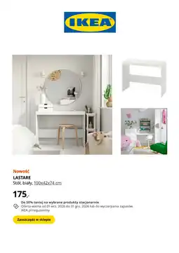 IKEA LASTARE Stół, biały, 100x42x74 cm oferta