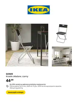 IKEA IKEA GUNDE Krzesło składane, czarny oferta