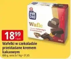 E.Leclerc Wafle z kremem kakaowym w czekoladzie Wiodąca Marka P'tit Deli oferta