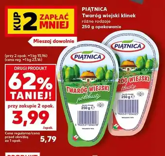 Kaufland Twaróg wiejski klinek półtłusty Piątnica oferta