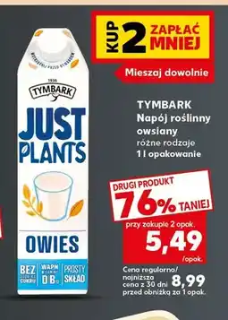 Kaufland Napój roślinny owsiany Just Plants Tymbark oferta