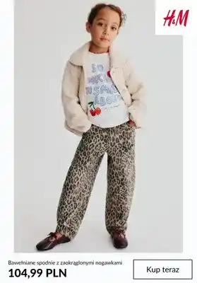 Bawełniane spodnie z zaokrąglonymi nogawkami H & M