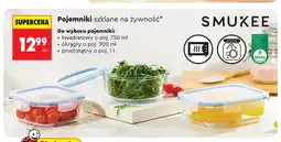 Biedronka Pojemniki szklane na żywność okrągły o poj. 900 ml Smukee oferta