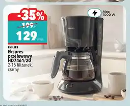Biedronka Ekspres przelewowy HD7461/20 2-15 filiżanek czarny Philips oferta