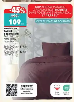 Biedronka Pościel z adamaszku 140x200 cm Pure Collection oferta
