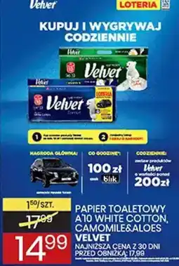 Wafelek PAPIER TOALETOWY A'10 WHITE COTTON, CAMOMILE&ALOES VELVET oferta
