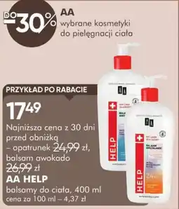 SuperPharm AA HELP balsamy do ciała oferta