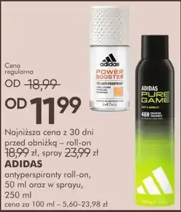 SuperPharm ADIDAS antyperspirant roll-on, 50 ml oraz w sprayu, 250 ml oferta