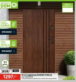 Leroy Merlin Drzwi wejściowe AVINION 72 90 cm oferta