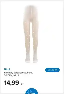 Smyk Rajstopy dziewczęce białe 20 DEN Nicol oferta