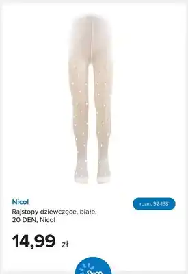 Rajstopy dziewczęce białe 20 DEN Nicol