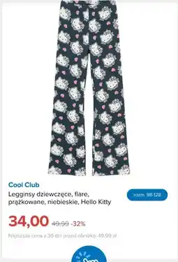 Smyk Legginsy dziewczęce flare prążkowane niebieskie Hello Kitty Cool Club oferta