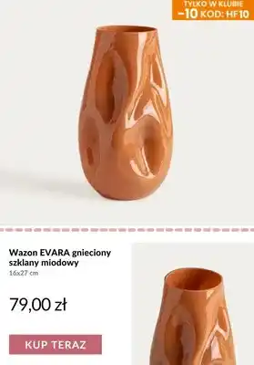 Wazon Evara gnieciony szklany miodowy 16x27 cm