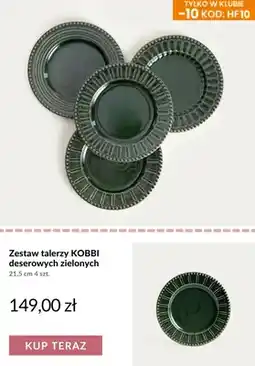 Homla Zestaw talerzy Kobbi deserowych zielonych 21,5 cm 4 szt oferta
