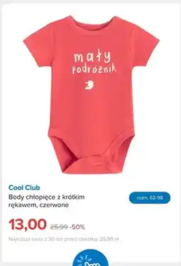 Smyk Body chłopięce z krótkim rękawem czerwone Cool Club oferta