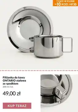 Homla Filiżanka do kawy Ontario stalowa ze spodkiem oferta
