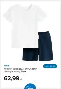 Smyk Komplet dziecięcy T-shirt Szorty biało-granatowy Nicol oferta