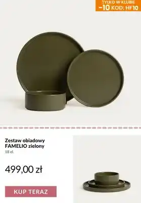 Zestaw obiadowy Famelio zielony 18 el