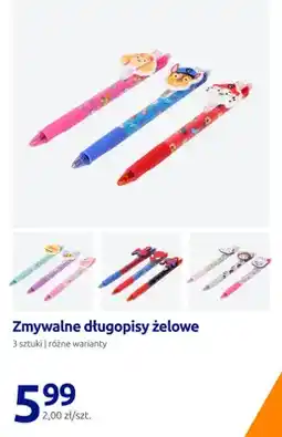 Action Zmywalne długopisy żelowe 3-pak oferta