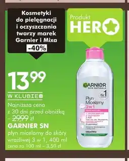 SuperPharm Płyn micelarny do skóry wrażliwej 3 w 1 Garnier Skin Naturals oferta