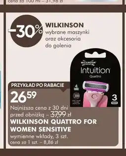 SuperPharm Wymienne wkłady Wilkinson Quattro for Women Sensitive oferta