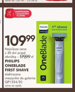 SuperPharm Elektryczna maszynka do golenia Philips OneBlade First Shave QP1324/20 oferta