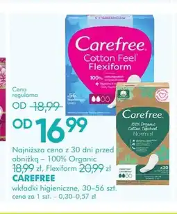 SuperPharm Wkładki higieniczne Cotton Feel Flexiform Carefree oferta