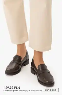 Ryłko Ciemnobrązowe mokasyny ze skóry licowej oferta