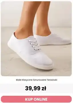 Renee Białe klasyczne sznurowane tenisówki Reneé oferta