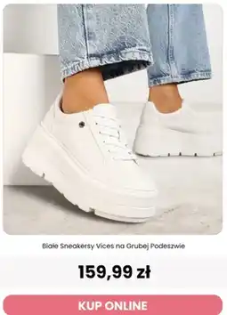 Renee Białe sneakersy Vices na grubej podeszwie oferta