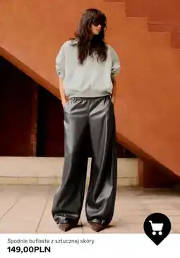 Bershka Spodnie bufiaste z sztucznej skóry oferta
