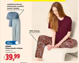 Lidl Piżama damska z wiskozą Esmara niebieska w paski oferta