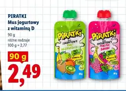 Lidl Mus jogurtowy z witaminą D Kiwi Brzoskwinia Piratki oferta