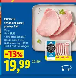 Lidl Schab wieprzowy bez kości plastry XXL Rzeźnik oferta