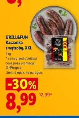Lidl Kaszanka z wątrobą Grill & Fun XXL oferta