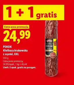 Lidl Kiełbasa krakowska z szynki Pikok XXL oferta