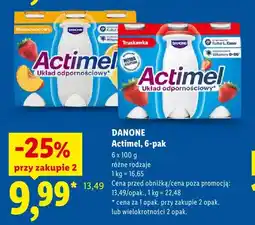 Lidl Napój jogurtowy Danone Actimel Wieloowocowy 6-pak oferta