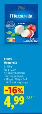 Lidl Ser Mozzarella klasyczna Pilos 2-pak oferta