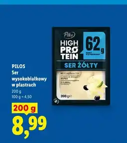 Lidl Ser żółty wysokobiałkowy w plastrach Pilos High Protein oferta